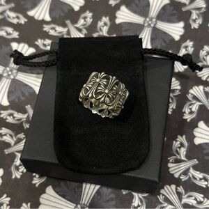 Chrome Hearts Silver Cemetery Cross Ring Size 10